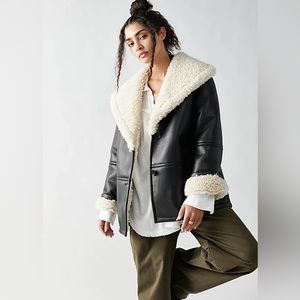 NWT Free People Winnie Vegan Car Coat